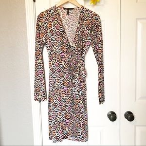 BCBGMAXAZRIA Adele Pastel Rainbow Wrap Dress